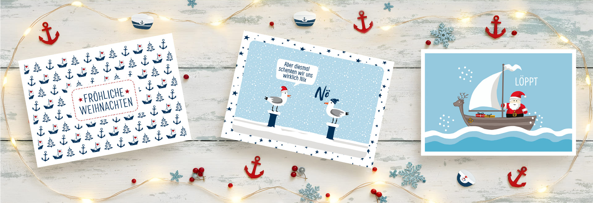 Maritime Weihnachtskarten aus dem Norden