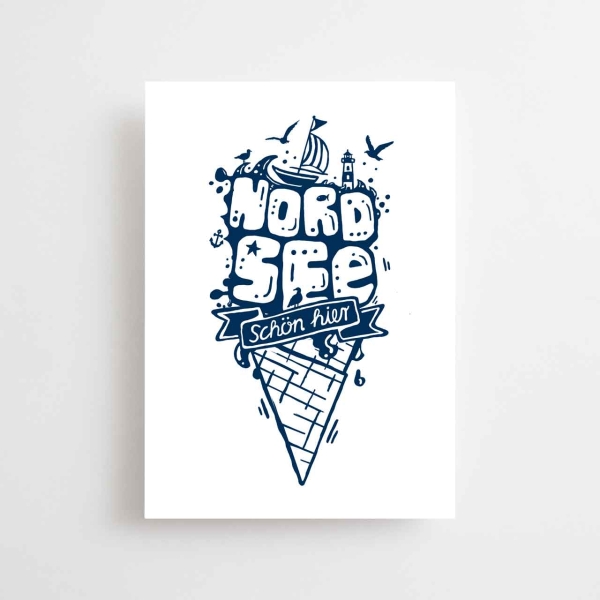 Postkarte - Nordsee - Schön hier