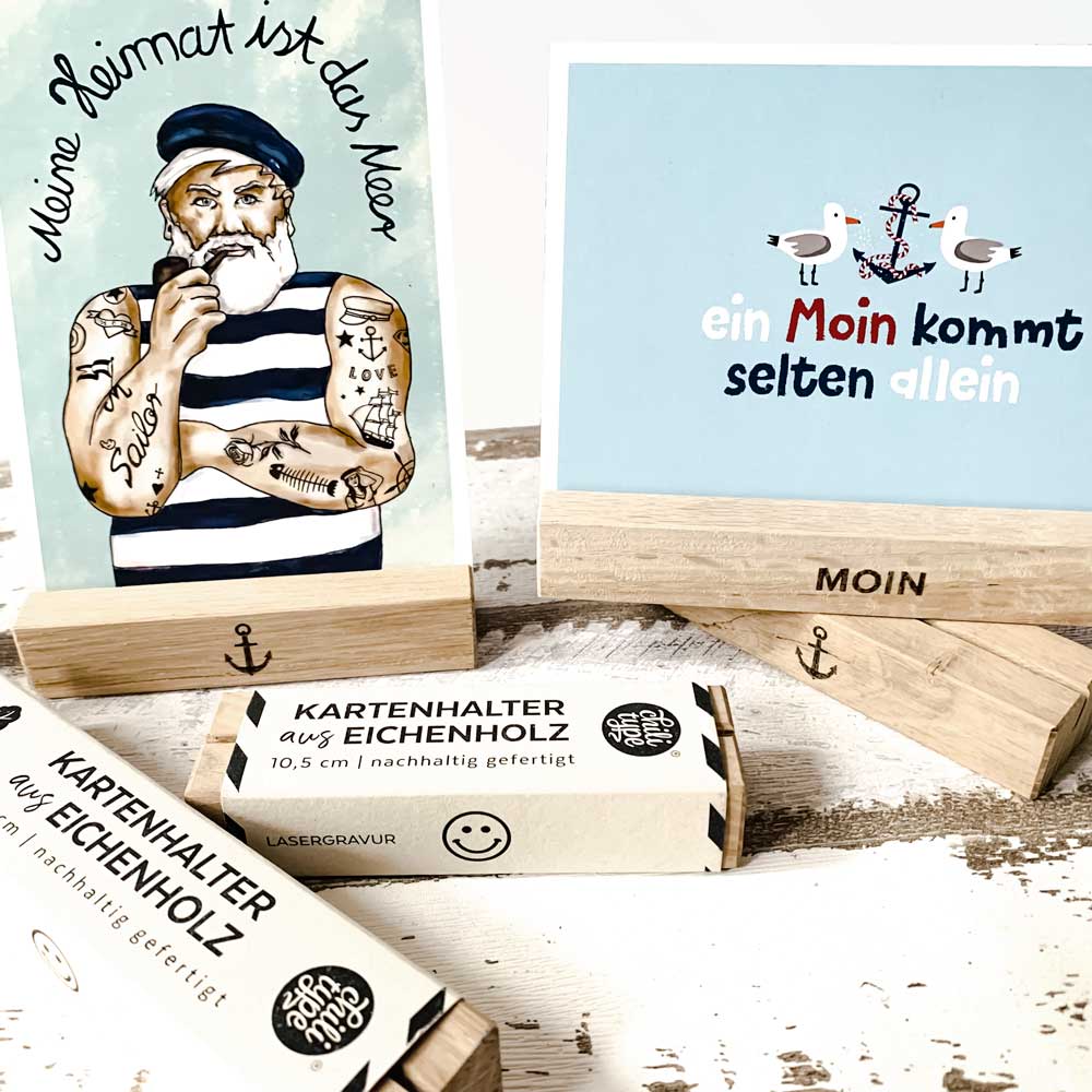 Brimtoy 4x Große Holz-Spielkartenhalter – Für Bridge & Rommé, 24x6 Cm