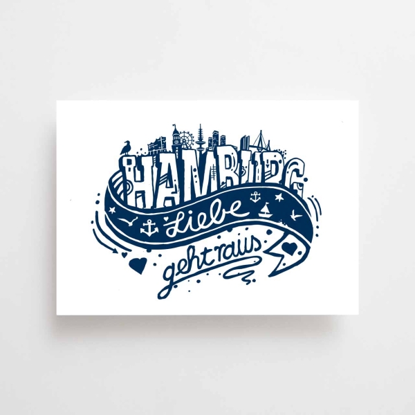 Postkarte - Hamburg Liebe geht raus