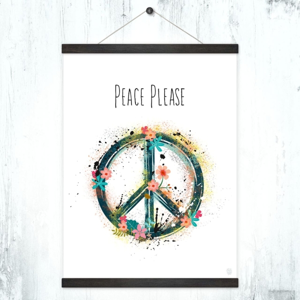 Poster A3 + Posterleisten im Set Peace Please