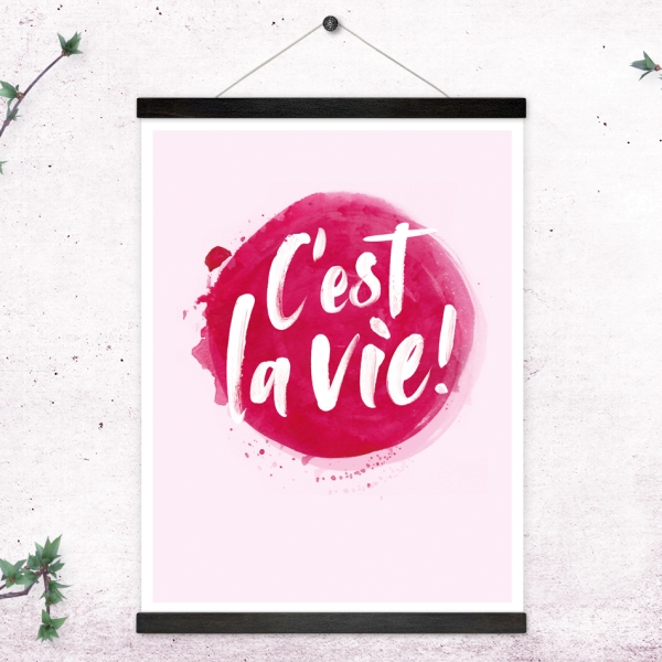 Poster rosa pink C'est la vie
