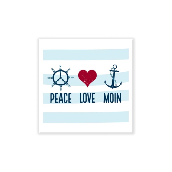 Kühlschrankmagent maritim Peace Love Moin